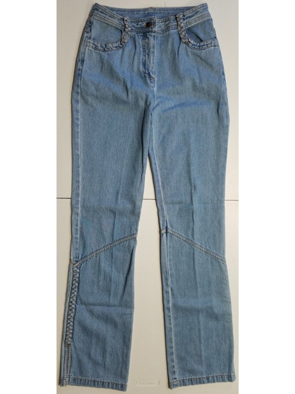 Together Blue Jeans Braided Belt Loops & Ankle Accents Western Boho Women's 6T